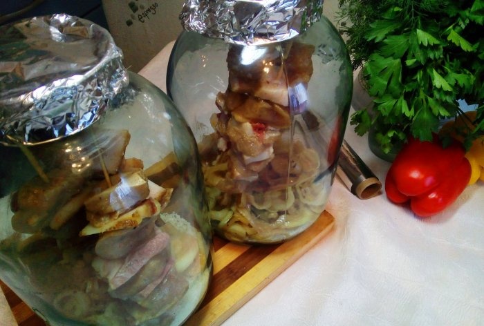 Shish kebab in a jar