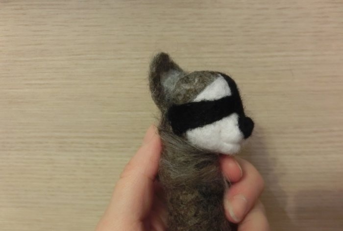 Felted raccoon wool