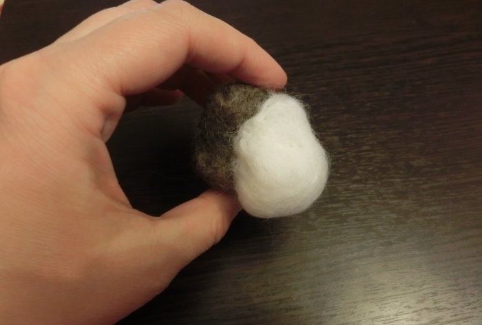 Felted raccoon wool