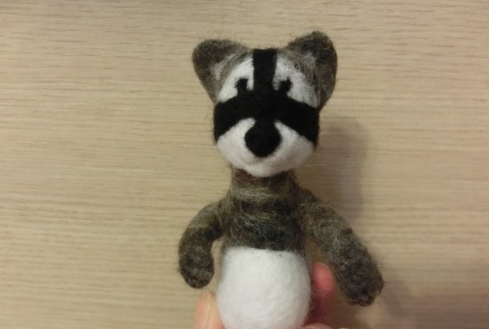 Felted raccoon wool