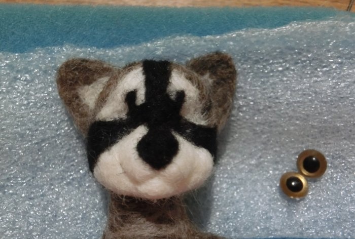 Felted raccoon wool