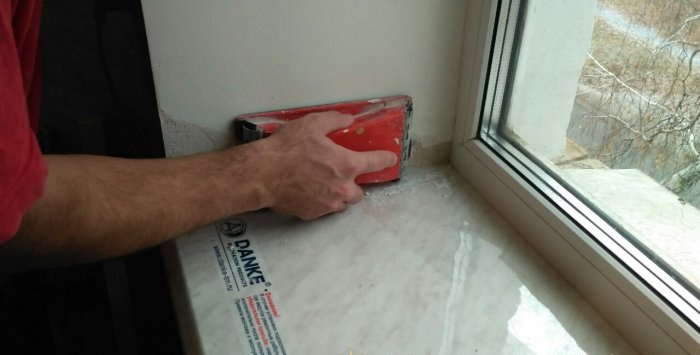 How to install a window sill if the window is already standing