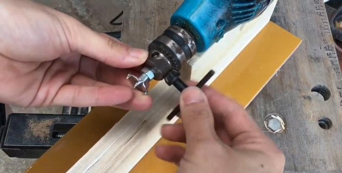 The simplest lathe from a drill