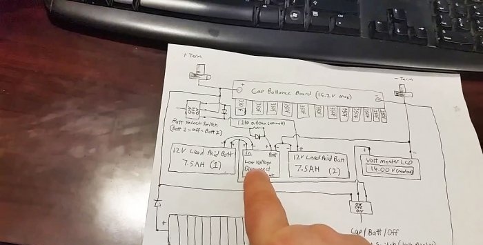 Supercapacitors instead of a battery in a car