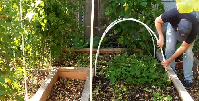 A simple greenhouse made of PVC pipes with your own hands