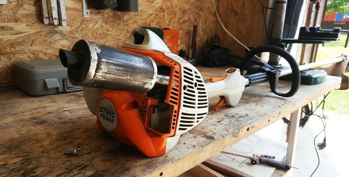 Homemade muffler for brush cutters