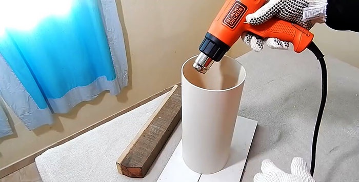 How to turn a round PVC pipe into a square one