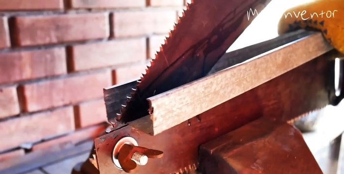 Metal cutter made from old wood hacksaws