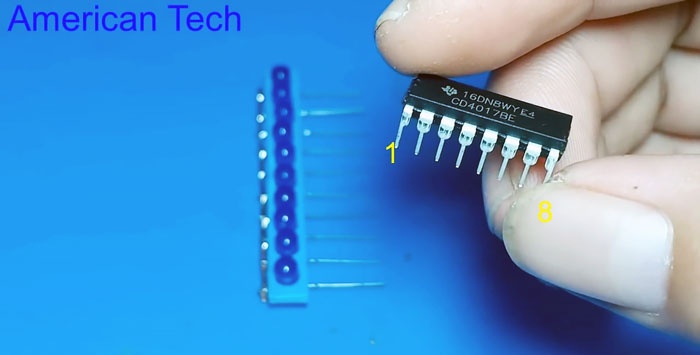 The simplest running lights on just one chip without programming