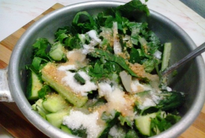 Lightly salted cucumbers in 15 minutes