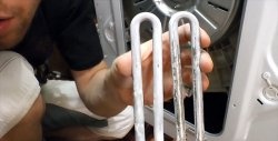 We check the heating elements of the washing machine before and after using citric acid