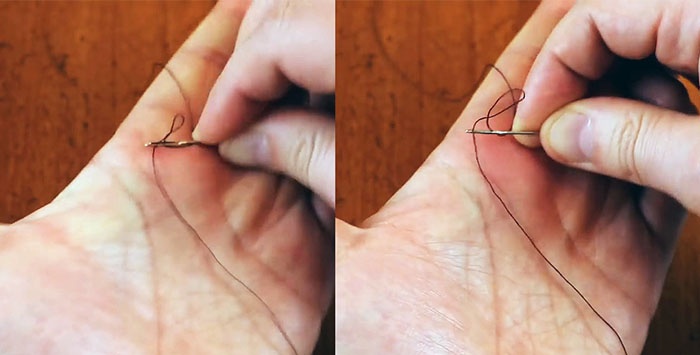 An instant way to thread a needle without any tools