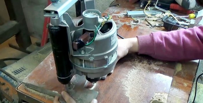 Powerful hand-held milling cutter from a washing machine engine