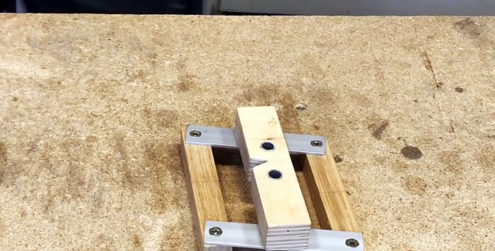 Self-centering jig for adding dowels