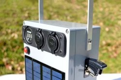 Portable solar power station for hiking, tourism