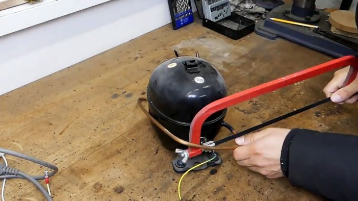 How to convert a refrigerator compressor into a vacuum pump