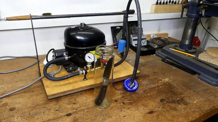 How to convert a refrigerator compressor into a vacuum pump