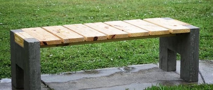 How to make an outdoor bench from concrete and wood