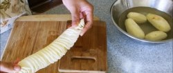 Cut potatoes into spirals with a regular knife in seconds