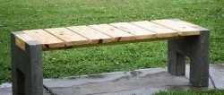 How to make an outdoor bench from concrete and wood