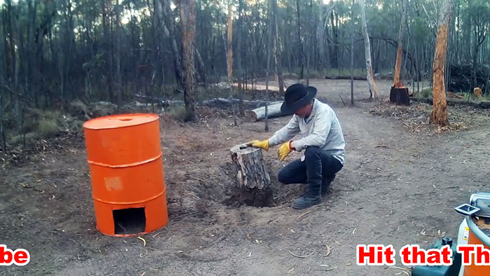 A 200 liter barrel will help get rid of the stump