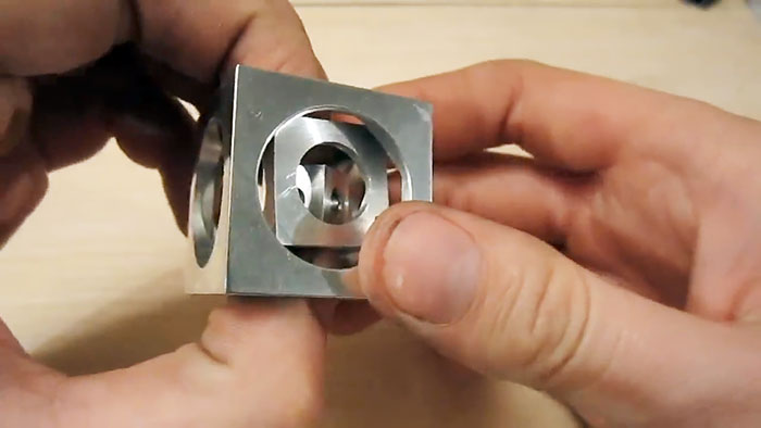 How to make a cube within a cube on a lathe