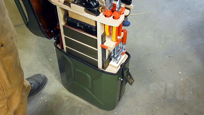 Cool tool box made from an old canister