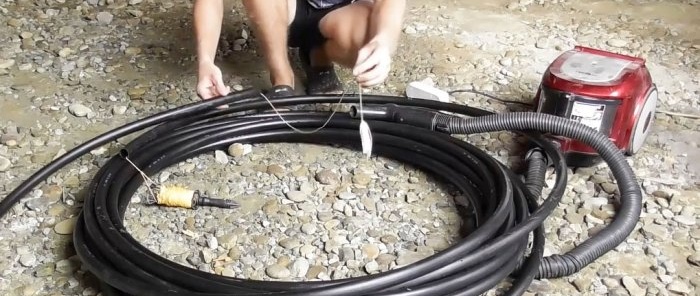 How to quickly and easily pull a cable through a PVC pipe or corrugation