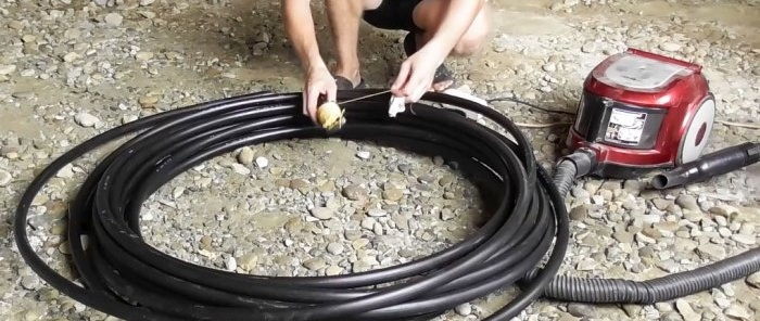 How to quickly and easily pull a cable through a PVC pipe or corrugation