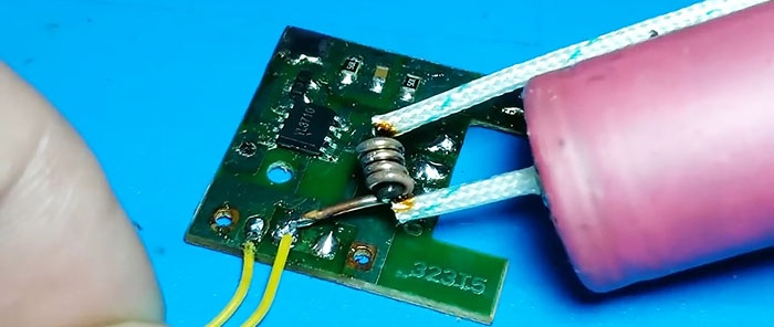 Cordless soldering iron made from a resistor