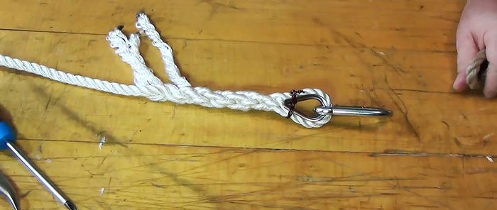 How to braid a rope without a knot into a loop or for attaching a thimble