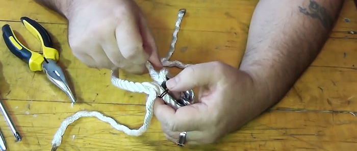 How to braid a rope without a knot into a loop or for attaching a thimble