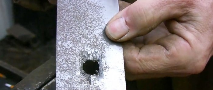 An easy way to make a square hole in sheet metal