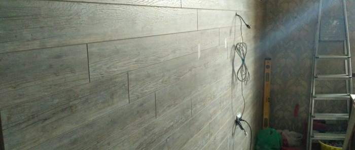 Laying laminate on the wall