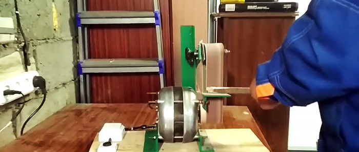 The simplest grinder without a lathe from a washing machine engine