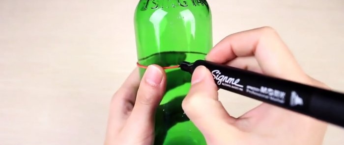 How to pierce a glass bottle with a nail