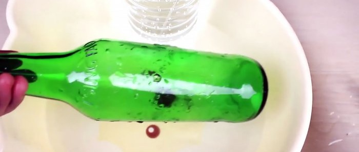 How to pierce a glass bottle with a nail