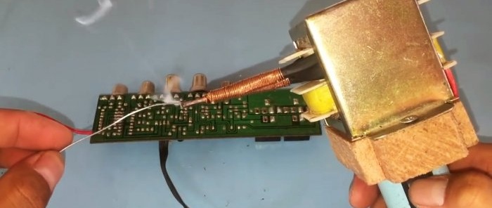 DIY soldering iron with instant heating from a transformer