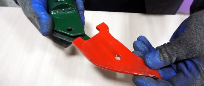 Homemade drill attachment for quick cutting of sheet metal