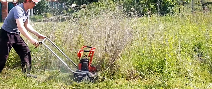 How to make a powerful mower out of an old chainsaw