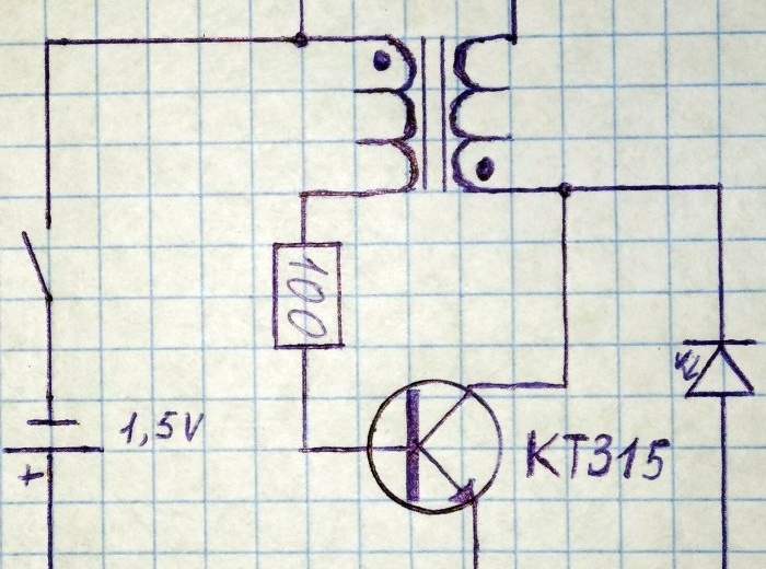 A converter that will make an LED light from one battery