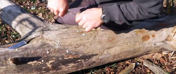 The easiest mounting of a knife handle without glue