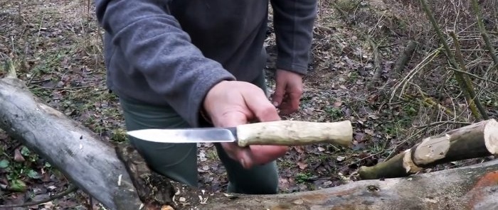 The easiest mounting of a knife handle without glue