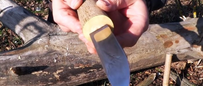 The easiest mounting of a knife handle without glue