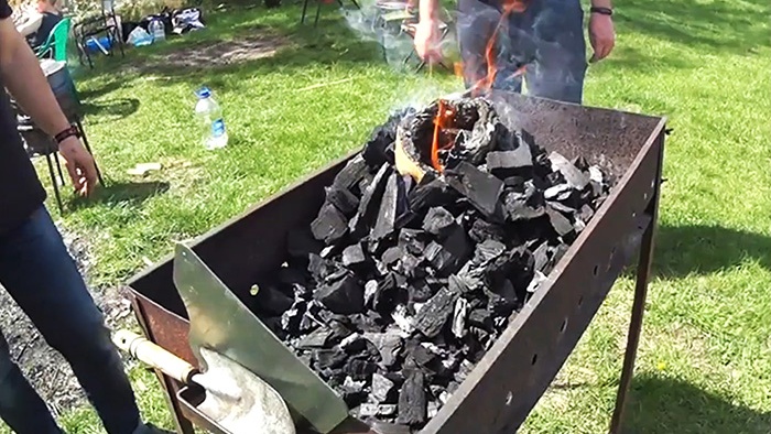 Without chemicals, we light coals in the grill quickly and easily