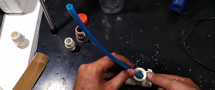 Making a foam nozzle for a garden hose