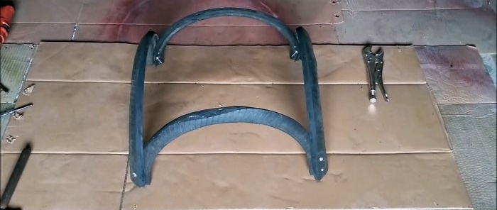 Making a garden chair from old tires