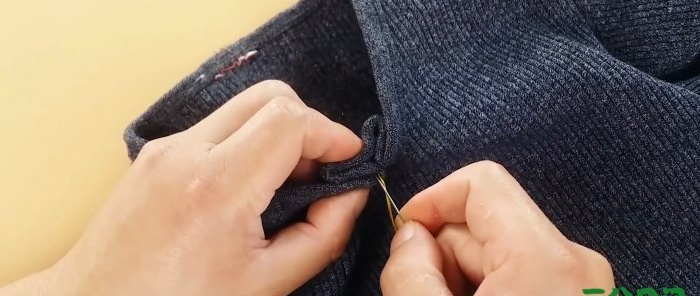 How to narrow the neckline of a sweater or T-shirt with your own hands