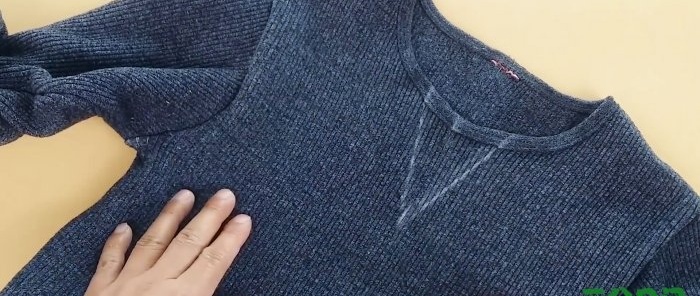 How to narrow the neckline of a sweater or T-shirt with your own hands