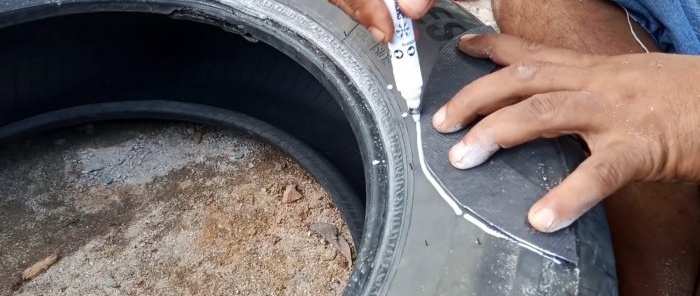 How to make a water tank from an old tire